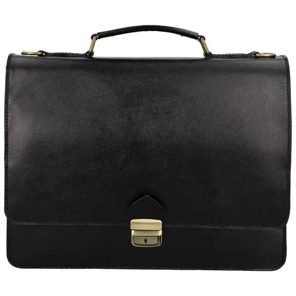 Pánská kožená aktovka černá - Delami Vera Pelle Stefo