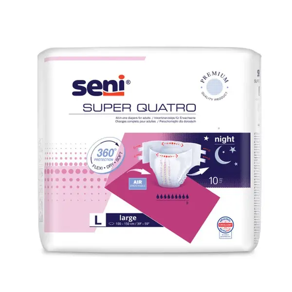 Seni Super Quatro vel. L absorpční plenkové kalhotky s lepítky 10 ks