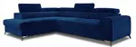 Rozkládací rohová sedací souprava laurence - modrá - solar 77 - levá