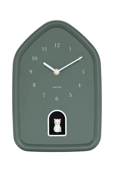 Zvukové nástěnné hodiny Karlsson Modern Kitty 20 x 29 cm