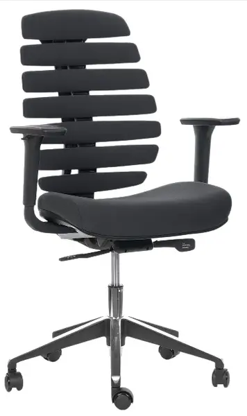 MERCURY Ergonomická kancelářská židle FISH BONES černý plast, 26-90-19 tmavě šedá, 3D područky, sezení 8+ hodin denně