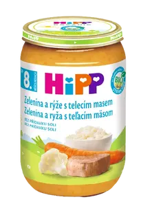 HIPP BIO JUNIOR Zelenina s rýží a telecím masem, od 8. měsíce 220 g