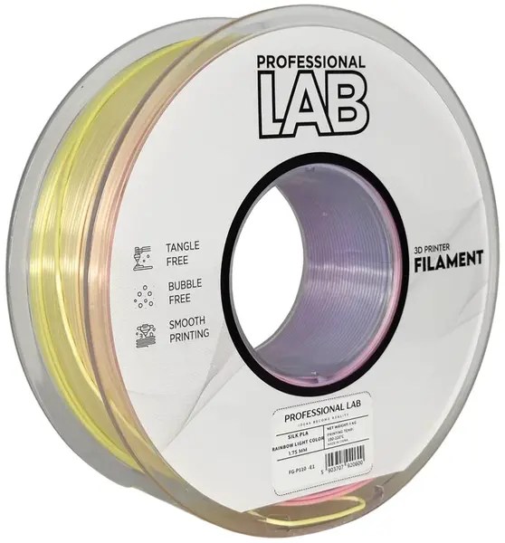 Professional Lab FG-P110-E1, 3D filament, PLA Silk, Rainbow Light Color, 1kg, 1,75mm