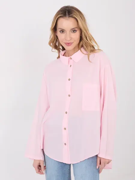 Růžová košile s dlouhým rukávem