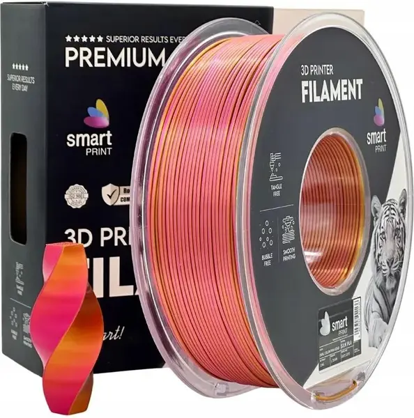Smart Print FG-S99-E1, 3D filament, PLA Silk, Dual Color, Pink, Gold, 1kg, 1,75mm