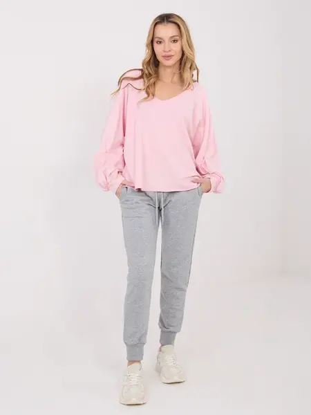 Růžová halenka s dlouhými rukávy