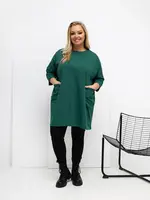 Plus size zelená tunika s vreckami