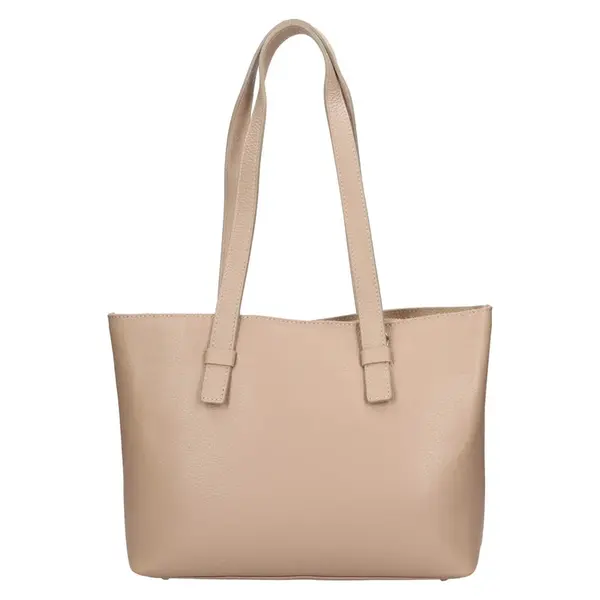 Dámská kožená kabelka Italia Azalea - tmavě béžová