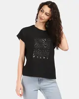 Dámské bavlněné tričko kilpi jersie-w černá 34