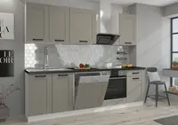 Kuchyňská linka 250 cm Luna 2 - Bílá + Clay grey