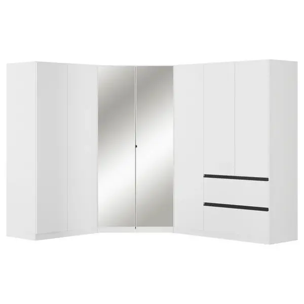 Rauch Möbel ROHOVÁ ŠATNÍ SKŘÍŇ, bílá, 208/197/253 cm