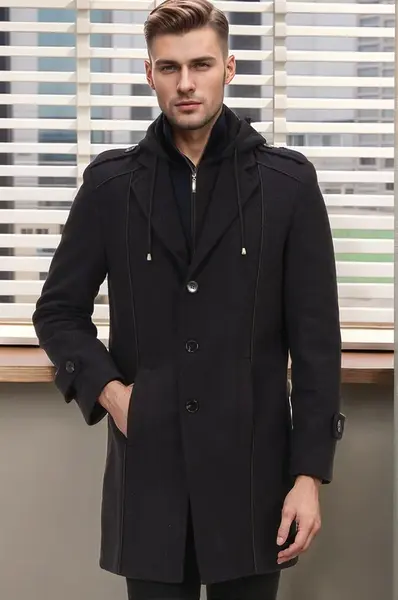 PLT9334 DEWBERRY MEN'S COAT-BLACK-NAVY BLUE