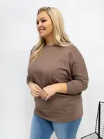 Plus size mikina v tmavě béžové barvě