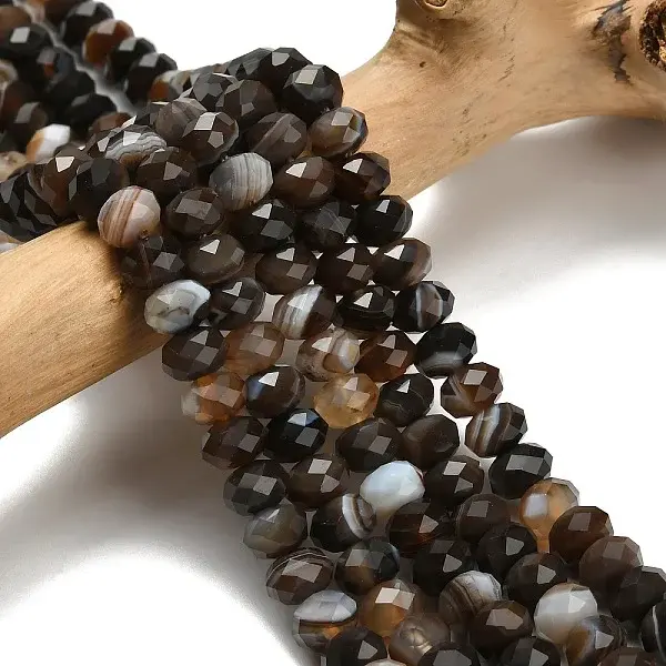 Natural Banded Agate Beads Strands