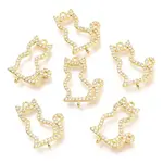 Brass Micro Pave Clear Cubic Zirconia Open Back Bezel Links Connectors