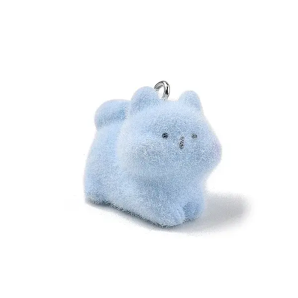 Flocky Resin Pendants