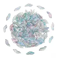 100Pcs Baking Painted Transparent Glass Pendants