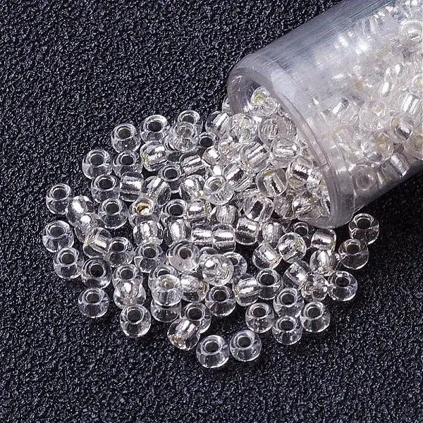 FGB 12/0 Grade A Transparent Silver Lined Round Glass Seed Beads