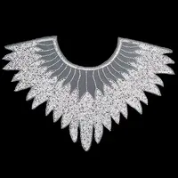 Polyester Glitter Computerized Embroidery Collar Trim