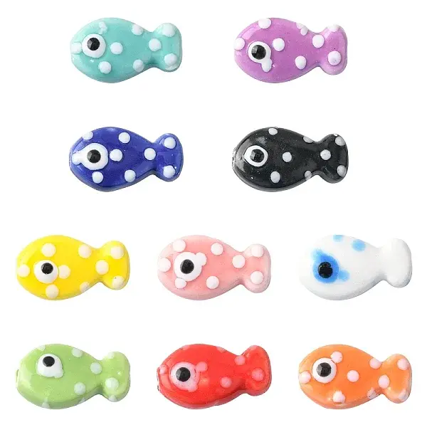 10Pcs 10 Colors Handmade Porcelain Beads