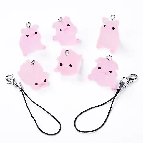DIY Translucent Resin Pig Mobile Phone Strap Making Kits