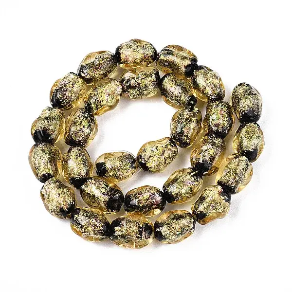 Handmade Foil Lampwork Beads Strands