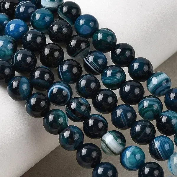 Natural Banded Agate Beads Strands