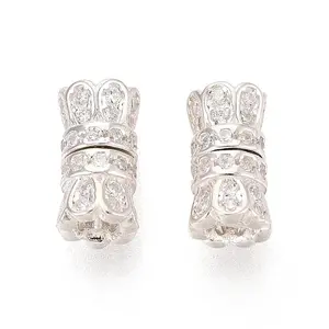 925 Sterling Silver & Clear Cubic Zirconia Screw Clasps