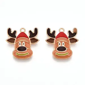 Christmas Theme Alloy Enamel Pendants