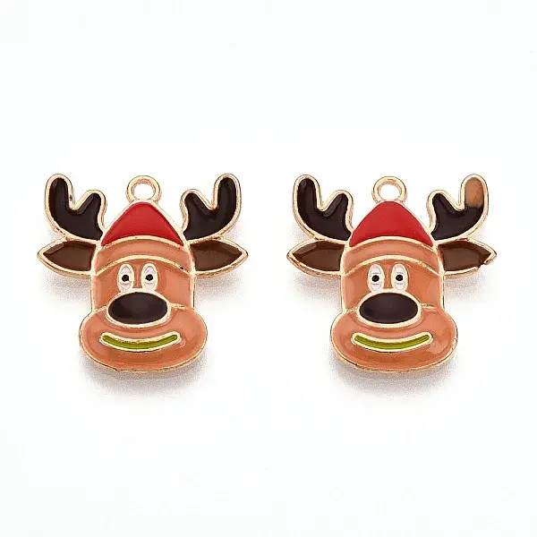 Christmas Theme Alloy Enamel Pendants