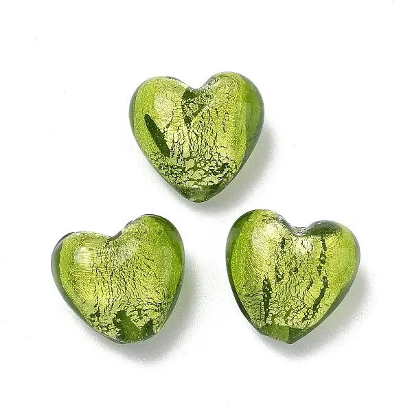 Handmade Silver Foil Glass Beads