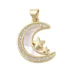 Brass Micro Pave Clear Cubic Zirconia Pendants