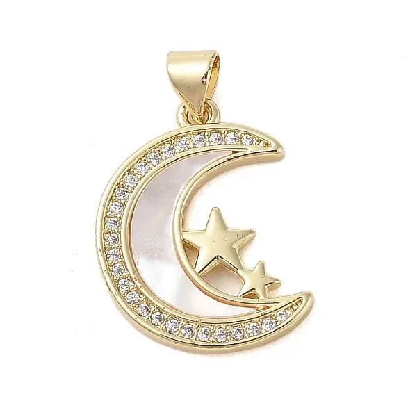 Brass Micro Pave Clear Cubic Zirconia Pendants