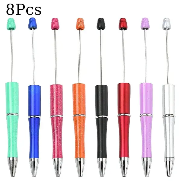 8Pcs 8 Colors Plastic Beadable Pens