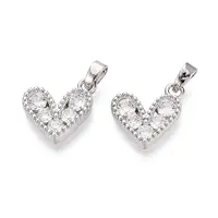 Brass Micro Pave Cubic Zirconia Pendants