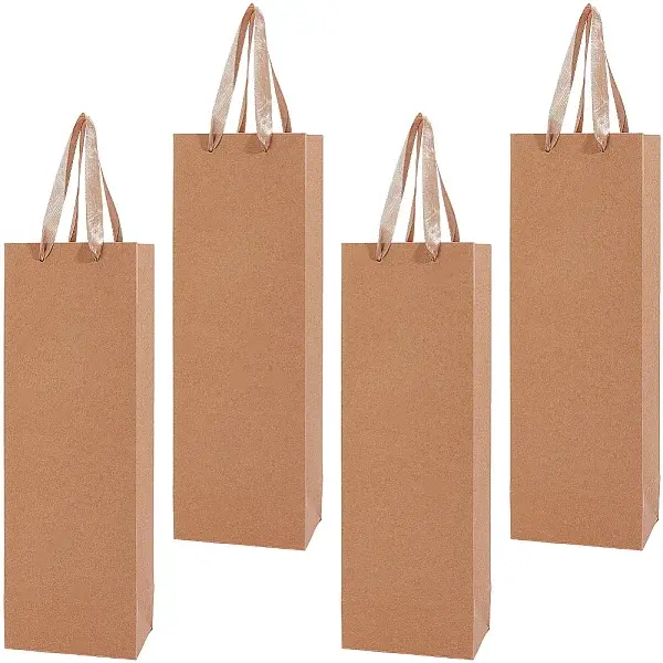 Paper Gift Tote Bags with Ribbon Handle