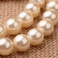 Polished Round Grade A Shell Pearl Bead Strands