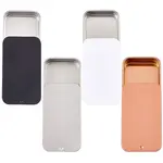 4Pcs 4 Colors Tinplate Storage Boxs with Slider Lids