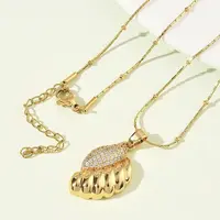 304 Stainless Steel Micro Pave Clear Cubic Zirconia Pendant Necklaces for Women