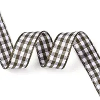 Single Face Plaid Polyester Satin Ribbon