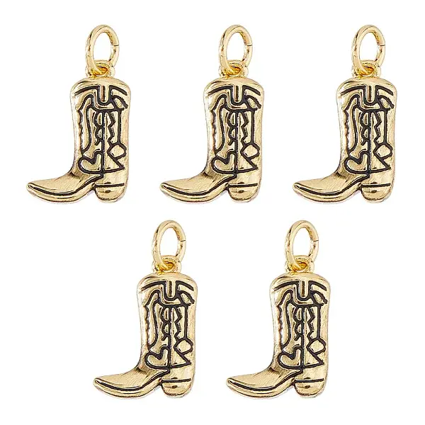 5Pcs Brass Enamel Pendants
