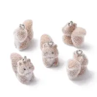 Animal Flocking Resin Pendants