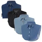 4Pcs 4 Styles Cotton False Shirt Collar