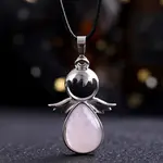 Angel Wings Natural Strawberry Quartz Teardropt Pendant Necklaces