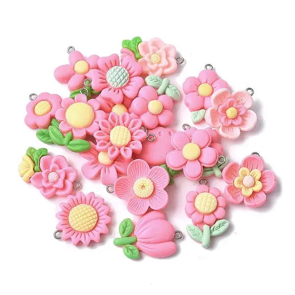 20Pcs 20 Styles Opaque Resin Pendants