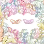 60Pcs 2 Styles Transparent & Opaque UV Plating Acrylic Beads