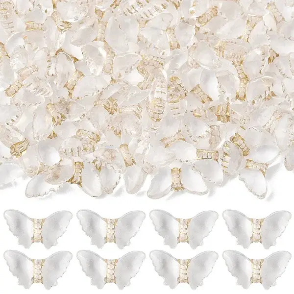 100Pcs Plating Transparent Acrylic Beads