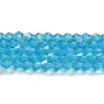 Transparent Electroplate Glass Beads Strands