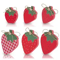 Wood Strawberry Desktop Decoration