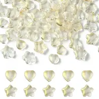 80Pcs 2 Styles Transparent Spray Painted Glass Beads
